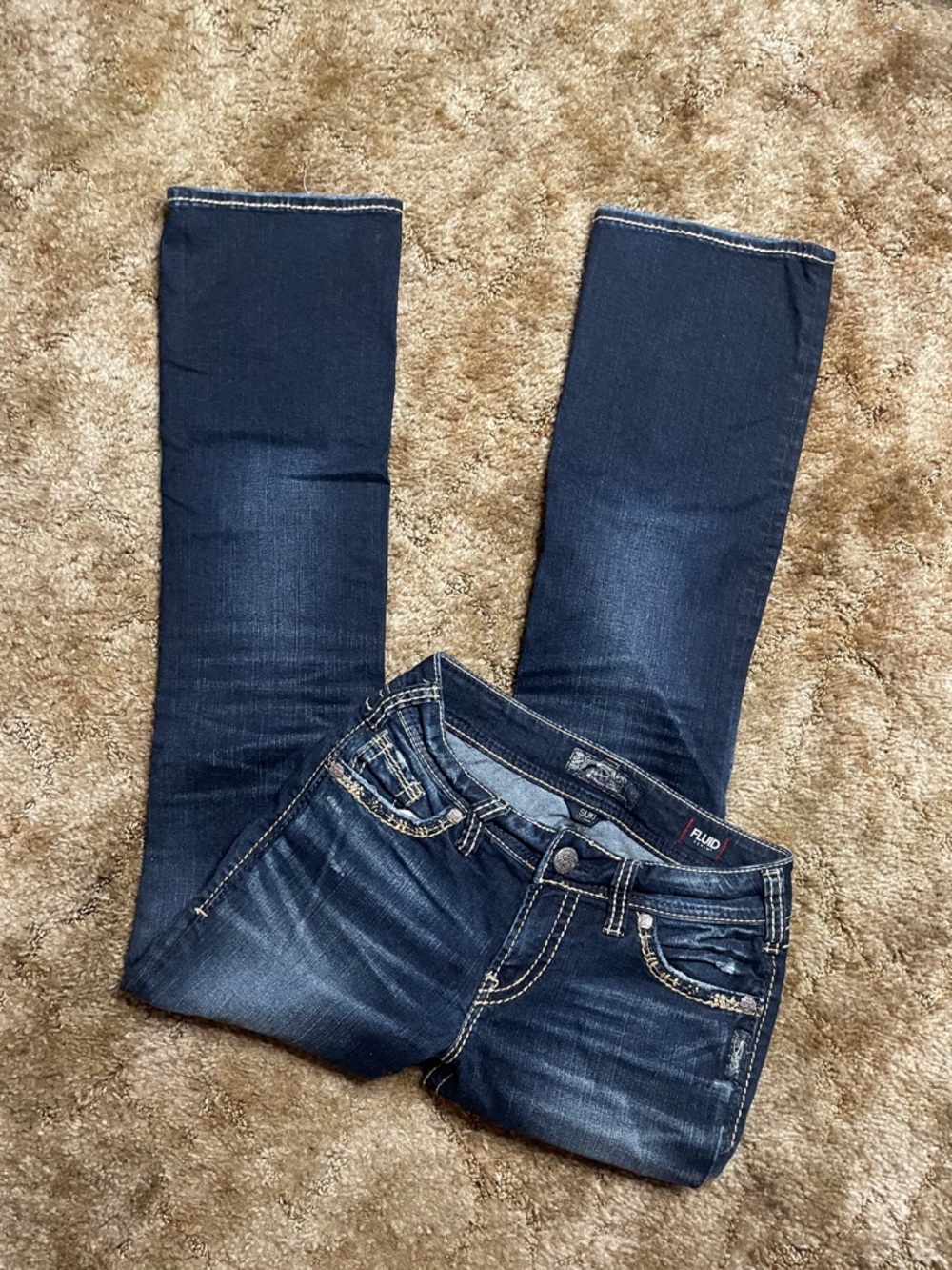 Silver Jeans Dark Wash Suki Mid Rise Slim Boot Jean Size 27/31